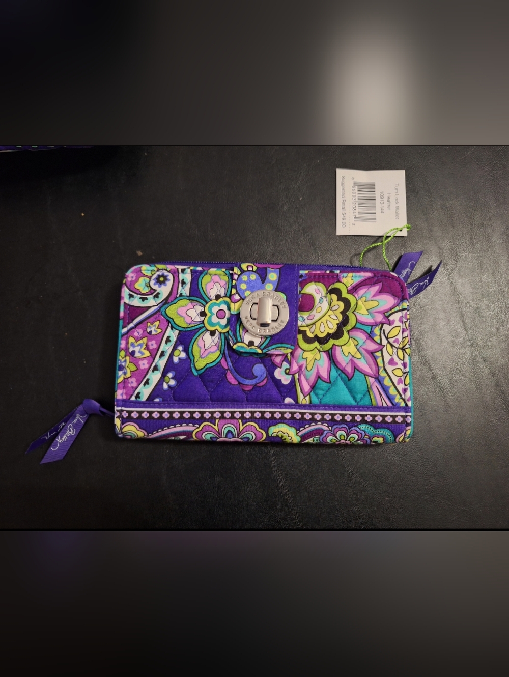 Vera Bradley Turn Lock Wallet - Heather - NWT